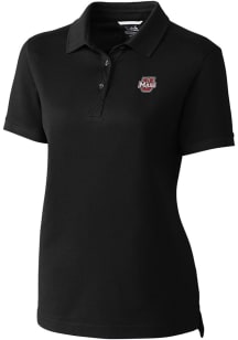 Cutter and Buck Massachusetts Minutemen Womens Black Advantage Short Sleeve Polo Shirt