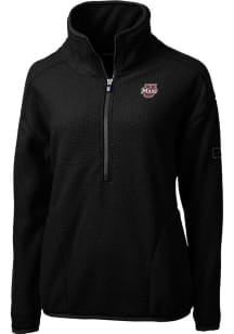 Cutter and Buck Massachusetts Minutemen Womens Black Cascade Sherpa Qtr Zip