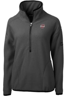 Cutter and Buck Massachusetts Minutemen Womens Grey Cascade Sherpa Qtr Zip