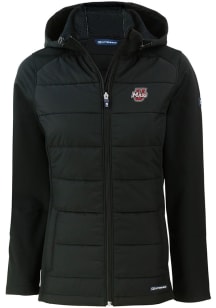 Cutter and Buck Massachusetts Minutemen Womens Black Evoke Hood Heavy Weight Jacket