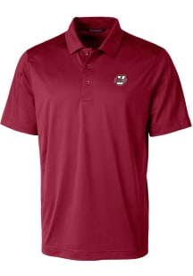 Cutter and Buck Massachusetts Minutemen Mens Red Prospect Short Sleeve Polo