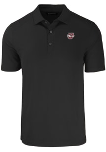 Cutter and Buck Massachusetts Minutemen Mens Black Forge Recycled Short Sleeve Polo