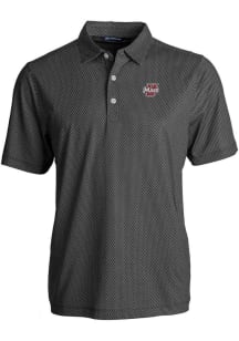 Cutter and Buck Massachusetts Minutemen Mens Black Pike Symmetry Short Sleeve Polo