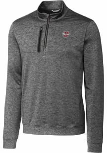 Cutter and Buck Massachusetts Minutemen Mens Grey Stealth Long Sleeve Qtr Zip Pullover