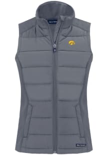 Cutter and Buck Iowa Hawkeyes Womens Grey Evoke Vest