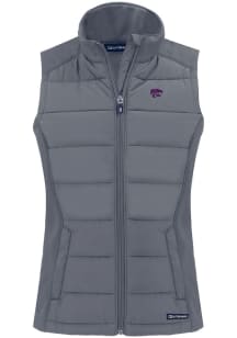 Cutter and Buck K-State Wildcats Womens Grey Evoke Vest