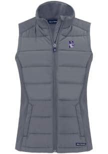 Cutter and Buck Northwestern Wildcats Womens Grey Evoke Vest