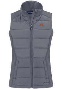 Cutter and Buck Minnesota Golden Gophers Womens Grey Evoke Vest
