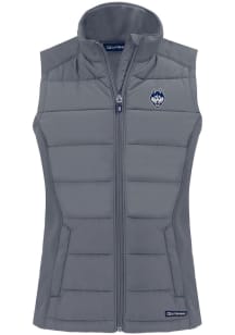 Cutter and Buck UConn Huskies Womens Grey Evoke Vest