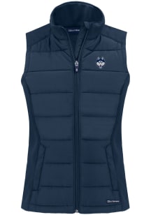 Cutter and Buck UConn Huskies Womens Navy Blue Evoke Vest