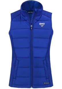 Cutter and Buck SMU Mustangs Womens Blue Evoke Vest