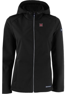 Cutter and Buck Miami RedHawks Womens Black Evoke Light Weight Jacket