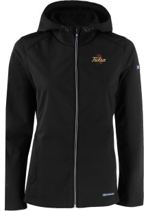Cutter and Buck Tulsa Golden Hurricane Womens Black Evoke Light Weight Jacket
