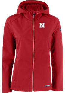 Cutter and Buck Nebraska Cornhuskers Womens Red Evoke Light Weight Jacket
