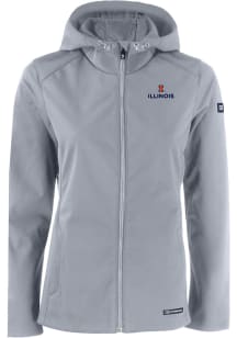 Cutter and Buck Illinois Fighting Illini Womens Charcoal Evoke Light Weight Jacket