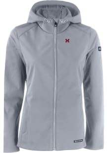 Cutter and Buck Miami RedHawks Womens Charcoal Evoke Light Weight Jacket