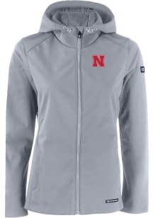 Cutter and Buck Nebraska Cornhuskers Womens Charcoal Evoke Light Weight Jacket