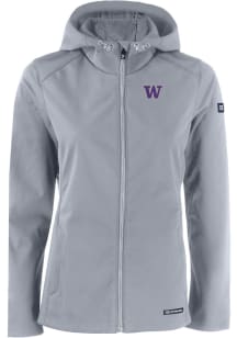Cutter and Buck Washington Huskies Womens Charcoal Evoke Light Weight Jacket
