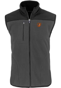 Cutter and Buck Baltimore Orioles Mens Grey Cascade Sherpa Sleeveless Jacket
