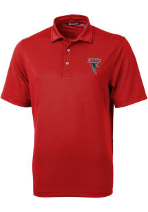 Cutter and Buck Atlanta Falcons Mens Red Historic Virtue Eco Pique Short Sleeve Polo
