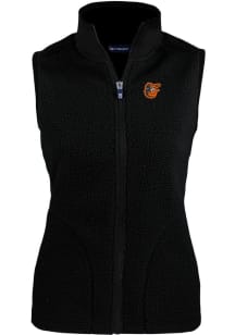Cutter and Buck Baltimore Orioles Womens Black Cascade Sherpa Vest