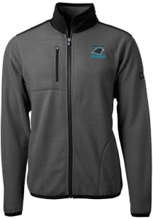 Cutter and Buck Carolina Panthers Mens Grey HISTORIC Cascade Sherpa Light Weight Jacket
