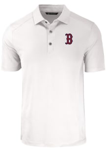 Cutter and Buck Boston Red Sox Mens White Forge Recycled Short Sleeve Polo
