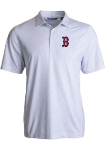 Cutter and Buck Boston Red Sox Mens White Pike Pebble Short Sleeve Polo