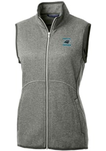 Cutter and Buck Carolina Panthers Womens Grey Historic Mainsail Vest
