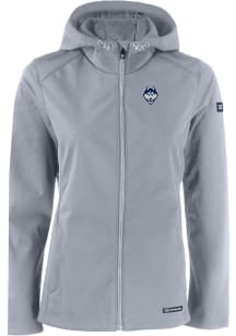 Cutter and Buck UConn Huskies Womens Charcoal Evoke Light Weight Jacket