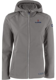 Cutter and Buck Illinois Fighting Illini Womens Grey Evoke Light Weight Jacket