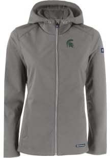 Cutter and Buck Michigan State Spartans Womens Grey Evoke Light Weight Jacket