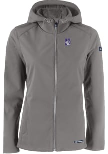 Cutter and Buck Northwestern Wildcats Womens Grey Evoke Light Weight Jacket