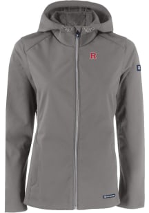 Cutter and Buck Rutgers Scarlet Knights Womens Grey Evoke Light Weight Jacket