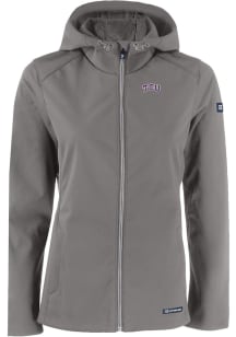 Cutter and Buck TCU Horned Frogs Womens Grey Evoke Light Weight Jacket