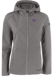 Cutter and Buck Washington Huskies Womens Grey Evoke Light Weight Jacket