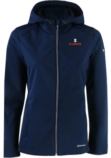 Cutter and Buck Illinois Fighting Illini Womens Navy Blue Evoke Light Weight Jacket