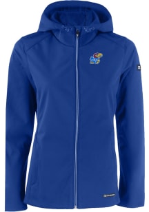 Cutter and Buck Kansas Jayhawks Womens Blue Evoke Light Weight Jacket