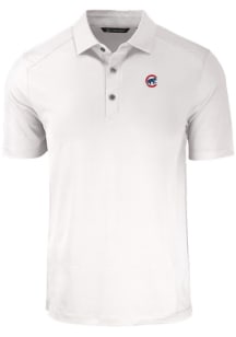 Cutter and Buck Chicago Cubs White Forge Big and Tall Polo