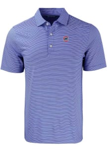 Cutter and Buck Chicago Cubs Blue Forge Double Stripe Big and Tall Polo