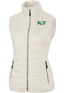 Cutter and Buck North Dakota Fighting Hawks Womens White Rainier PrimaLoft Vest