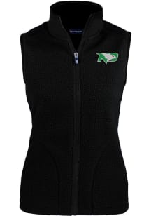 Cutter and Buck North Dakota Fighting Hawks Womens Black Cascade Sherpa Vest