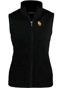 Cutter and Buck Baylor Bears Womens Black Cascade Sherpa Vest
