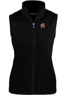 Cutter and Buck Maryland Terrapins Womens Black Cascade Sherpa Vest