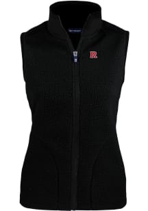 Cutter and Buck Rutgers Scarlet Knights Womens Black Cascade Sherpa Vest