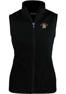 Cutter and Buck San Jose State Spartans Womens Black Cascade Sherpa Vest