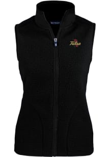 Cutter and Buck Tulsa Golden Hurricane Womens Black Cascade Sherpa Vest