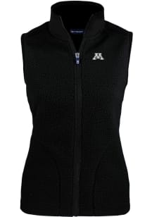 Cutter and Buck Minnesota Golden Gophers Womens Black Cascade Sherpa Vest
