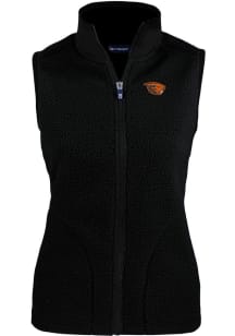Cutter and Buck Oregon State Beavers Womens Black Cascade Sherpa Vest