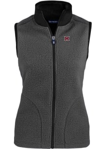 Cutter and Buck Miami RedHawks Womens Grey Cascade Sherpa Vest